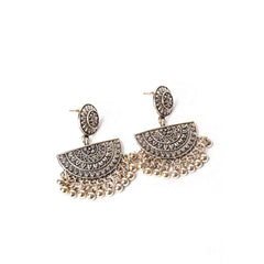 Intricate Antique Semi Circle Dangle Earrings