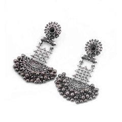 Intricate Oxidised Drop Earrings