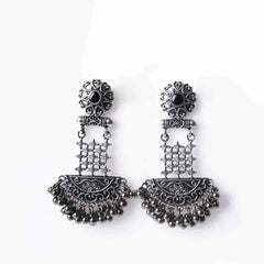 Intricate Oxidised Drop Earrings