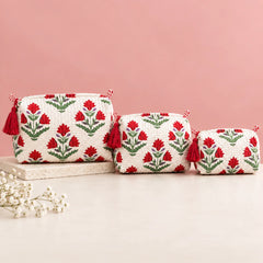 Ruby Blossom Pouch Set