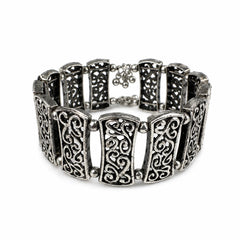 Oxidised Filigree Bracelet with Ghungroo