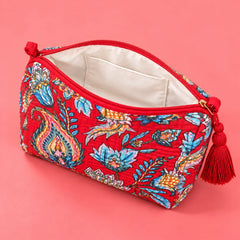 Red Floral Garden Pouch Set