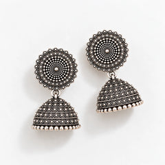 Silver Ethnic Jhumki Dangle Earrings