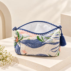 Serene Blue Leaf Pouch Set