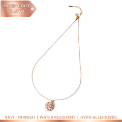 Rose Gold Circular Gem Spinning Necklace