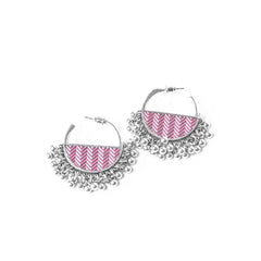 Enamelled Chevron Semi-circle Hoops
