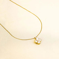 Pearl Floral Spinning Necklace - 18K Gold Plated