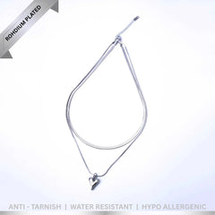 Silver Layered Heart Chain Necklace