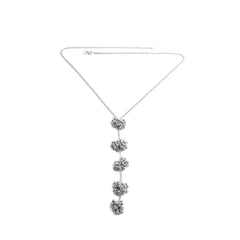 Silver Beaded Bunch Chain Neckalce