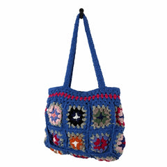 Blue Crochet Colourful Shoulder Bag