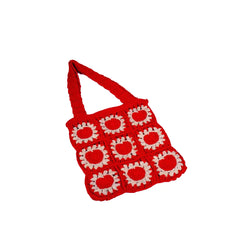 Crochet Knitted Heart Shoulder Bag