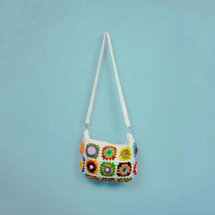 Colourful Floral Crochet Shoulder Bag
