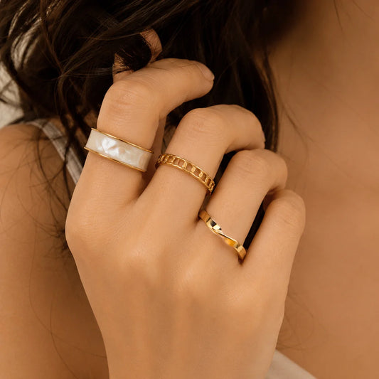 Pack of 3 Golden And White Rings Combo