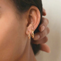 Set of 5 Pearly White And Golden Earrings Combo