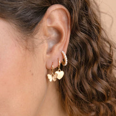 Set of 5 Pearly White And Golden Earrings Combo