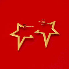 Golden Star Studs - 18K Gold Plated