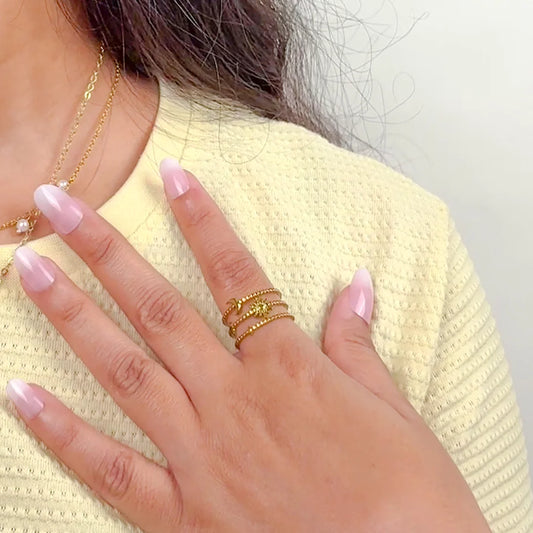 Golden Constellation Ring - 18K Gold Plated