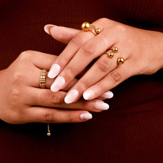 Pack of 2 Golden Orbit Sphere Open Rings