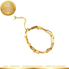 Dual Chain Link Bracelet - 18K Gold Plated