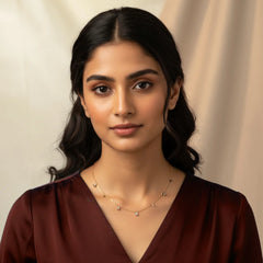 Dainty Golden Rectangular Gem Necklace - 18K Gold Plated