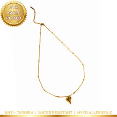 Golden Heart Beaded Necklace - 18K Gold Plated