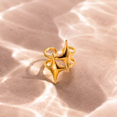Golden Pastel Gem Ring - 18K Gold Plated