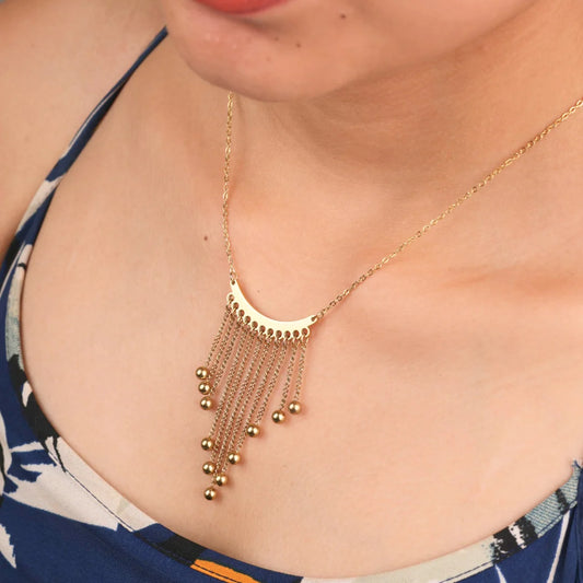 Unique Chain Tassel Necklace - 18K Gold Plated