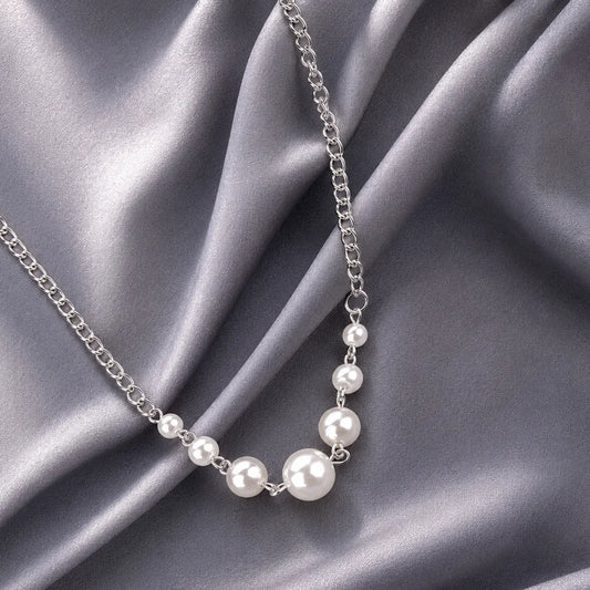 Moonlight Silver Pearl Necklace