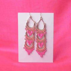 Beaded Long Dangle Earrings