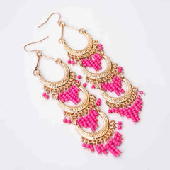 Beaded Long Dangle Earrings