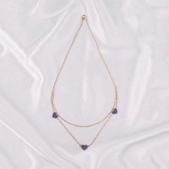 Heart Layered Chain Necklace - 18K Gold Plated