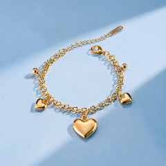 Golden Heart Chain Bracelet