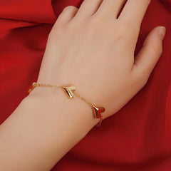 Golden Hearts Chain Bracelet - 18K Gold Plated