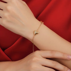 Golden Hearts Chain Bracelet - 18K Gold Plated