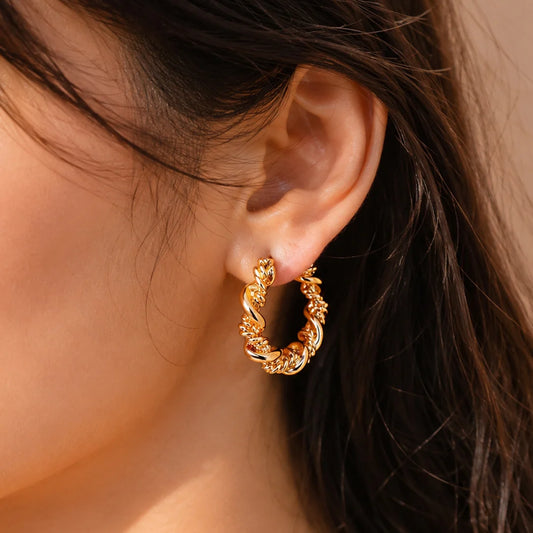Textured Hoop Earrings