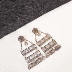 Intricate Antique Layered Coin Charm Earrings