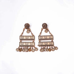 Intricate Antique Layered Coin Charm Earrings