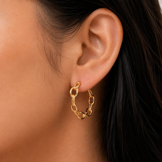 Jazz Chain Hoop Earrings