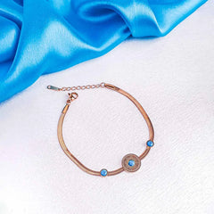 Turquoise Stone Chain Bracelet - Rose Gold Plated