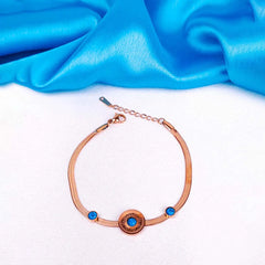 Turquoise Stone Chain Bracelet - Rose Gold Plated