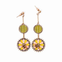 Bright Dual Coloured Floral Enamel Earrings