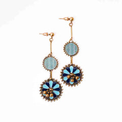 Bright Dual Coloured Floral Enamel Earrings