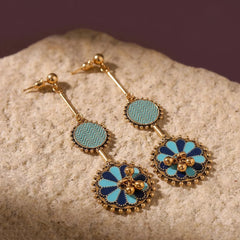 Bright Dual Coloured Floral Enamel Earrings