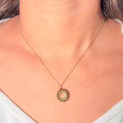 Halo Sun Pendant Necklace - 18K Gold Plated