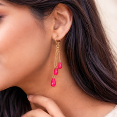 Vibrant Beaded Chain Drop Earrings