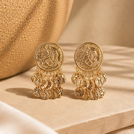 Antique Coin Charm Earrings