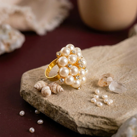 Pearl Cluster Cocktail Ring