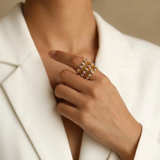 Crystal Lace Statement Ring