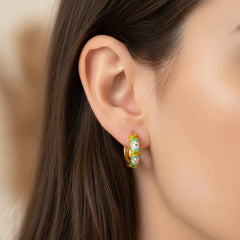 Pista Bloom Hoops Earrings - 18K Gold Plated
