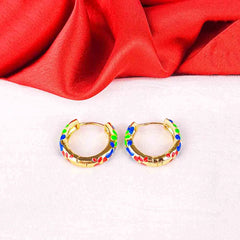 Cobalt Bloom Hoop Earrings - 18K Gold Plated